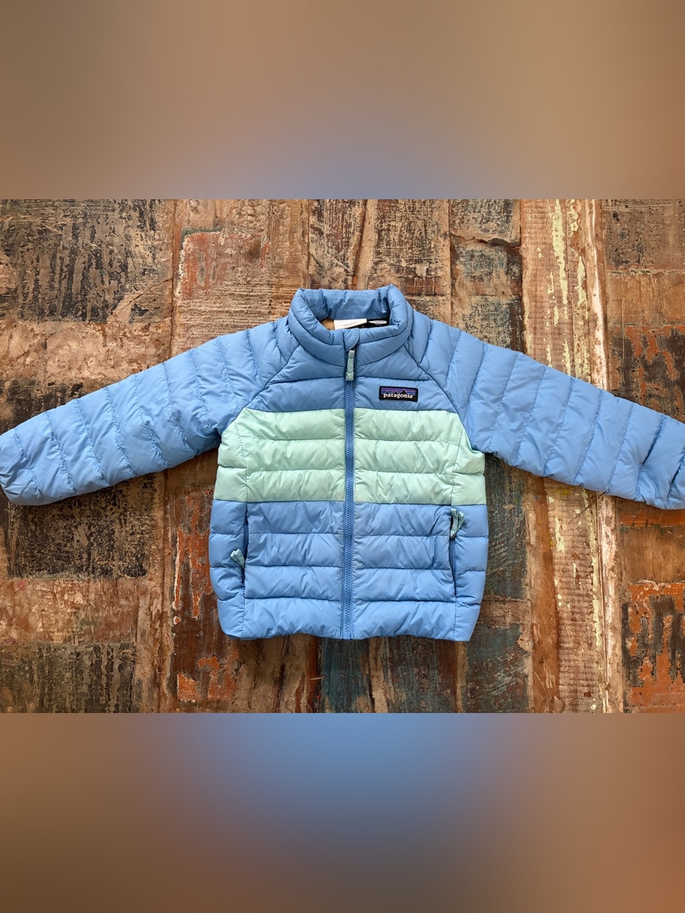 Patagonia Kids' Down Sweater™ Jacket Sky Blue with Tan Lining
